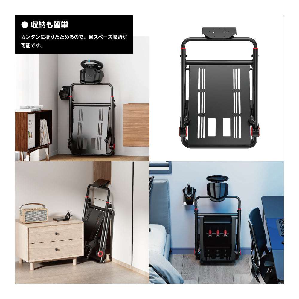 ★送料無料★【レーシングホイールスタンド / NOWMODE / LRS10-BS02-BK】スタンド チェア ハンドル ペダル シフター ハンコン ギア ブレーキ ステアリング
