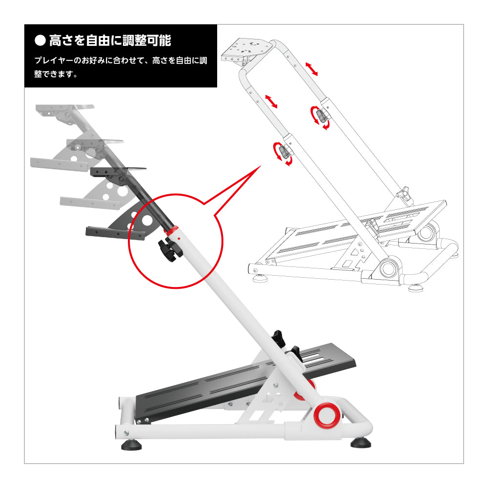 ★送料無料★【レーシングホイールスタンド / NOWMODE / LRS10-BS02-WH】スタンド チェア ハンドル ペダル シフター ハンコン ギア ブレーキ ステアリング