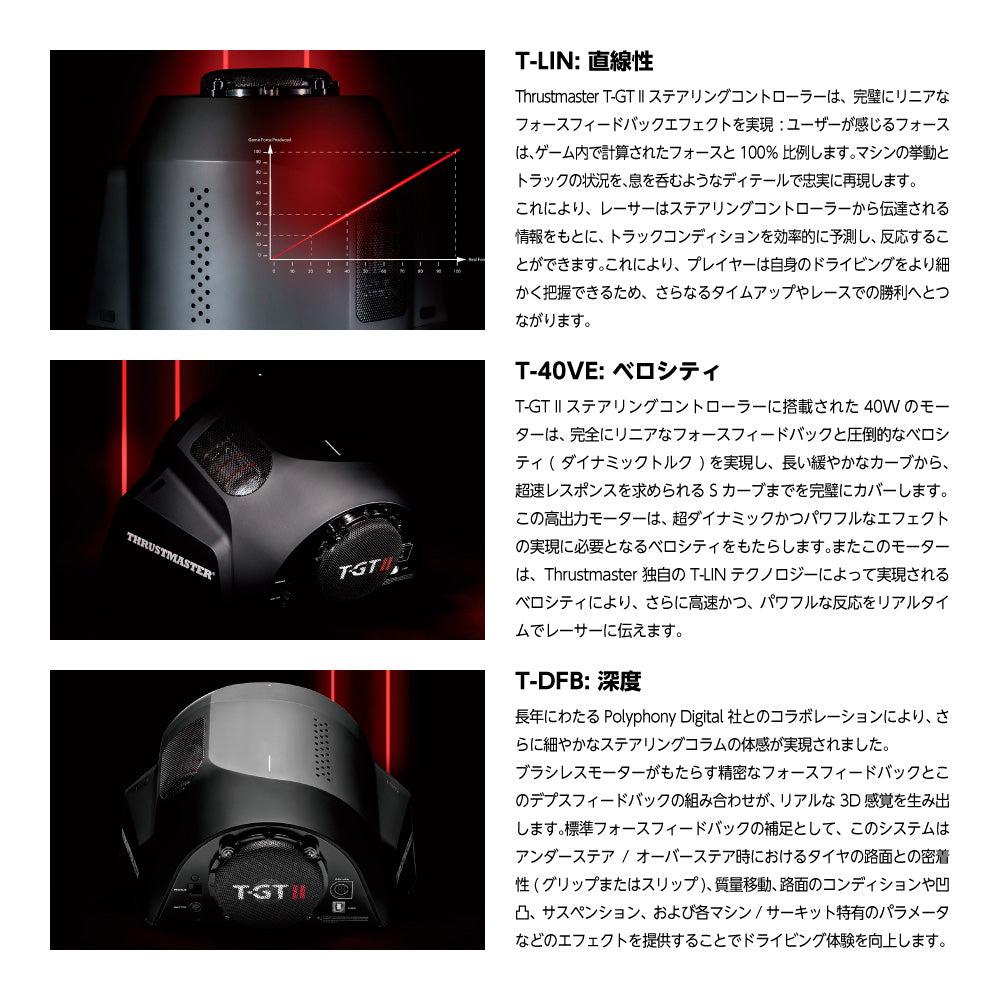 ★送料無料★【ゲームコントローラー / Thrustmaster / T-GT II】ハンドルコントローラー&ペダルセット レーシングゲーム グランツーリスモ GT 公式 ライセンス PS5 PS4 PC対応  輸入品 1年保証