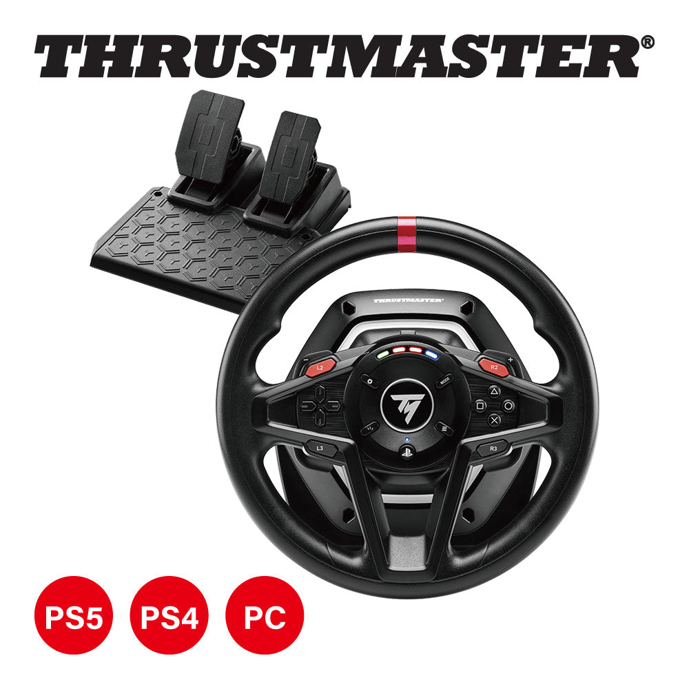 ★送料無料★【ゲームコントローラー / Thrustmaster / T128】ハンドルコントローラー&ペダルセット ステアリングコントローラー フォースフィードバック対応 PS5 PS4 PC 対応 輸入品 1年保証