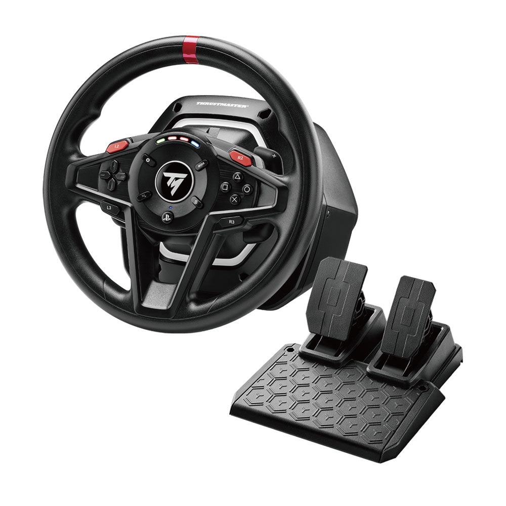 ★送料無料★【ゲームコントローラー / Thrustmaster / T128】ハンドルコントローラー&ペダルセット ステアリングコントローラー フォースフィードバック対応 PS5 PS4 PC 対応 輸入品 1年保証