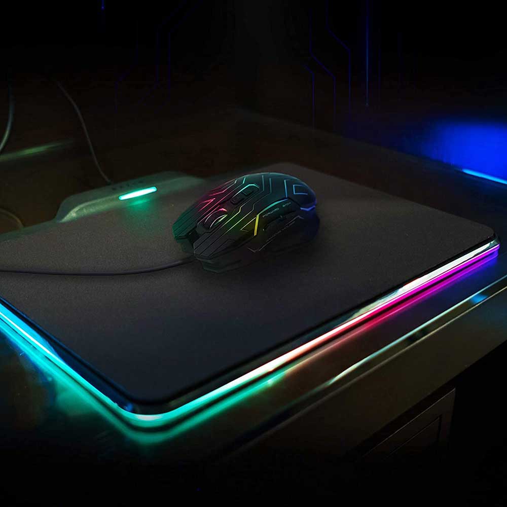 【ゲーミングマウス / MEETION / GM22】光学式USB有線マウス　DPI 4段階調節可能　RGBバックライト　3D滑り止めローラー　多機能サイドボタン
